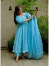 Sky Blue Faux Georgette Suit Set